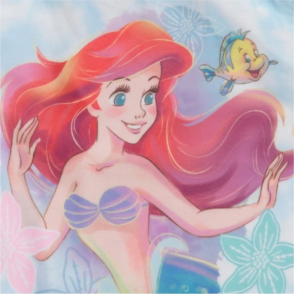 Disney Princess Ariel Little Mermaid Girls 2T 3 Piece Swimsuit Cover Up Set Aqua